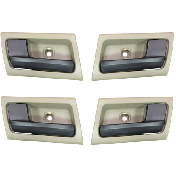 - Front/Rear Left/Right Flint/Black Interior Inner Inside Door Handle Set of 4 PT Auto Warehouse FO-2363AG-QP Black Lever with Gray Housing 